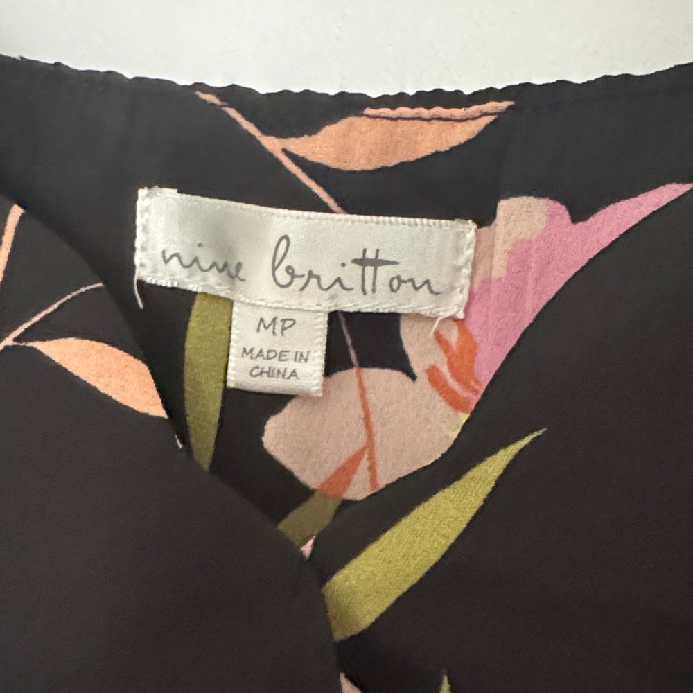Nine Britton Black and Pink Floral Camisole - Picture 2 of 7